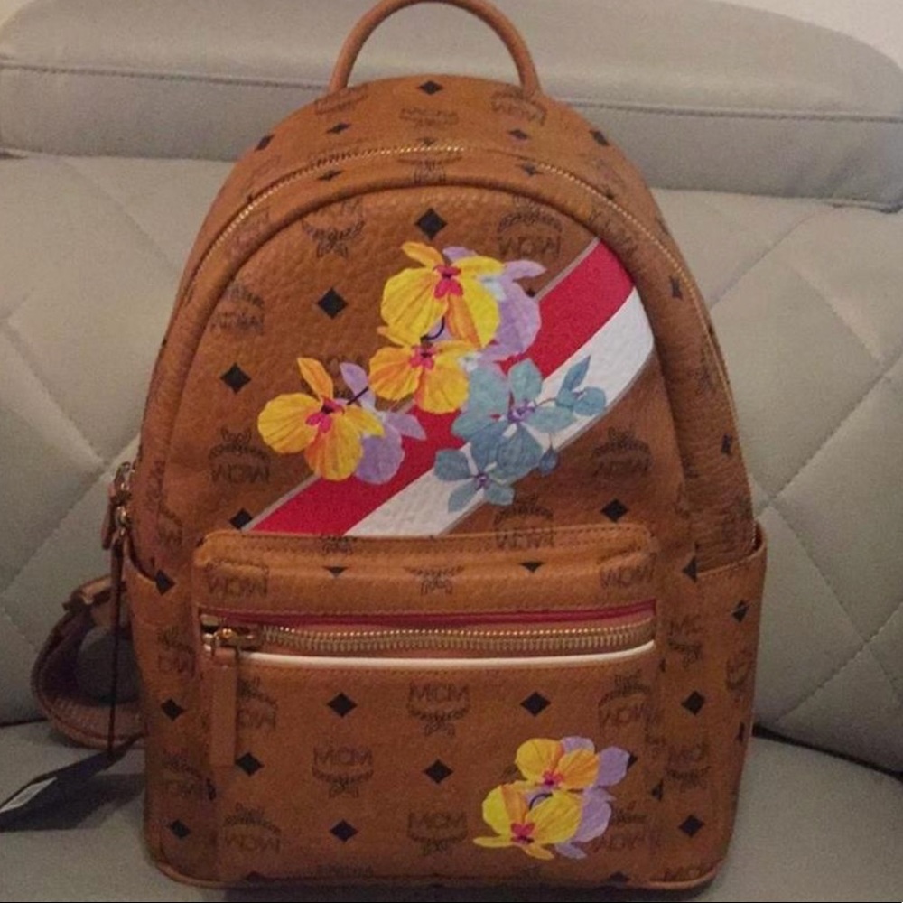 MCM small stark floral backpack